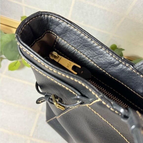 RALPH LAUREN black leather sheldon tote handbag - Picture 3 of 11